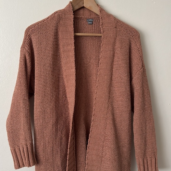 Aerie S Orange/Peach Oversized Cardigan Sweater - Picture 3 of 8